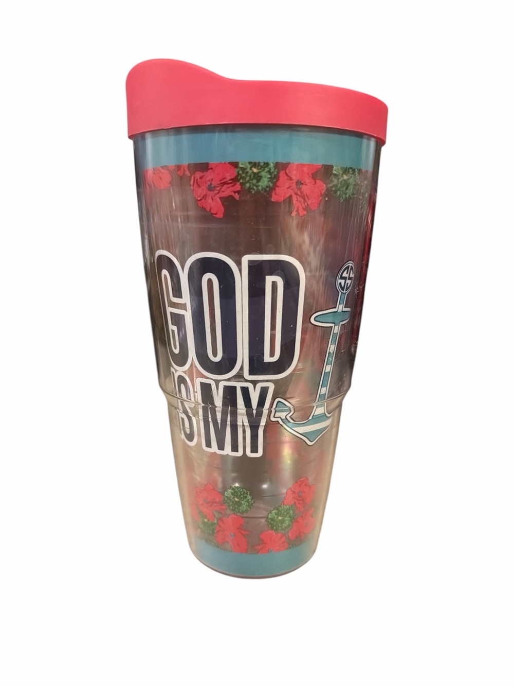 Tervis 24oz Tumbler with Floral Anchor Pink Lid